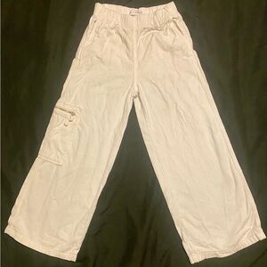 Zara Girls White Wide Leg Cargo Pants Size 11/12